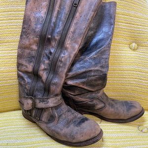 Bed Stu wide calf distressed boot